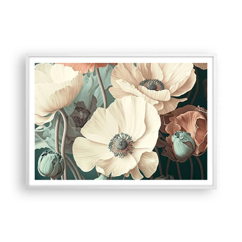 Poster in white frmae - Whisper of the Poppies - 100x70 cm