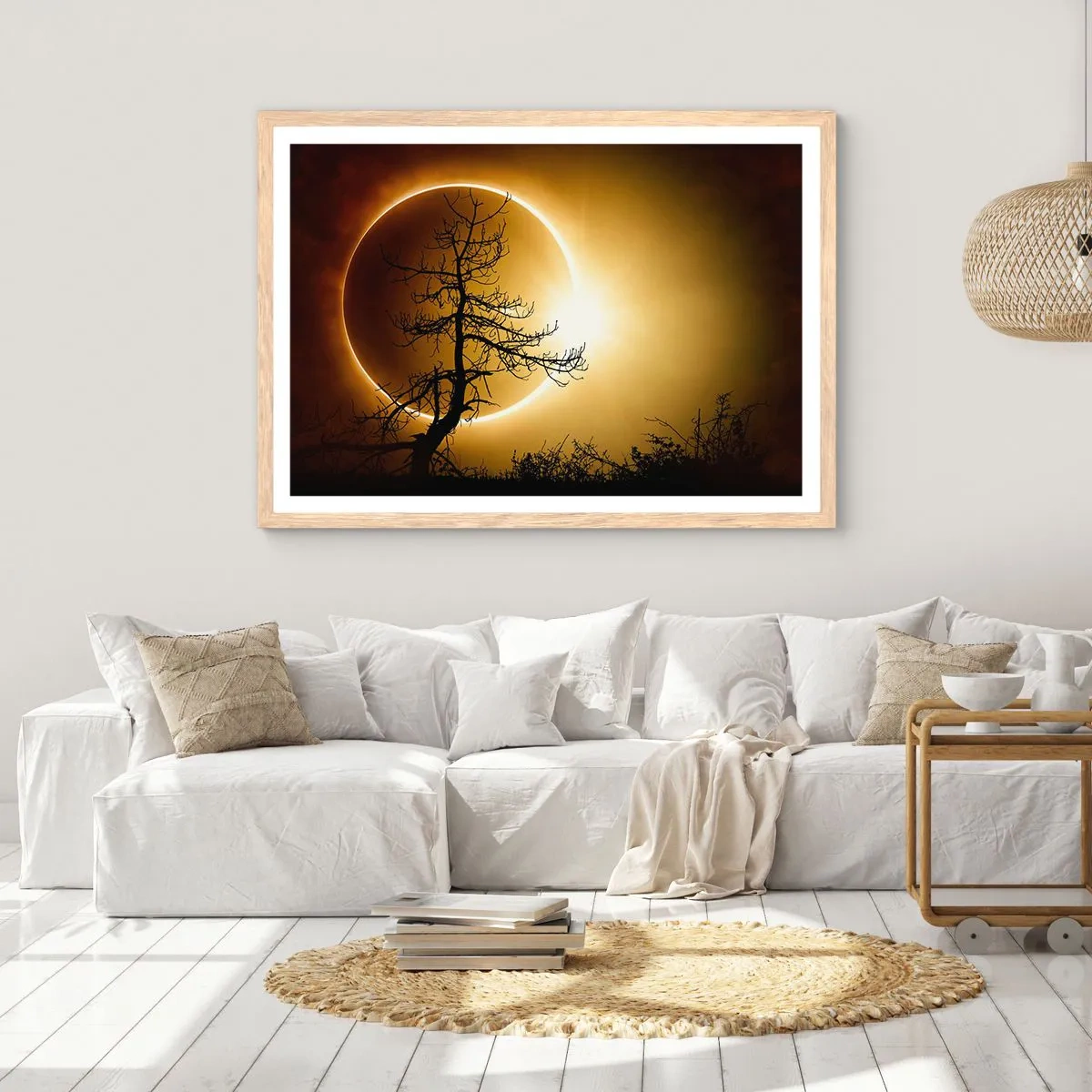 Poster in light oak frame - Total Eclipse - 91x61 cm