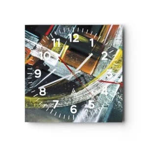 Wall clock - Clock on glass - Energy of Movement - 40x40 cm