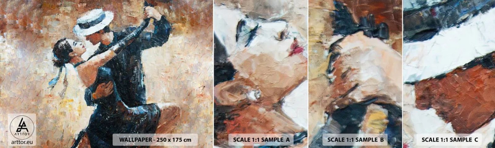 Photo Wallpaper Sample Standard Eco - Rudolf Valentino Style - Abstraction, Dance, Tango - 100x30 cm