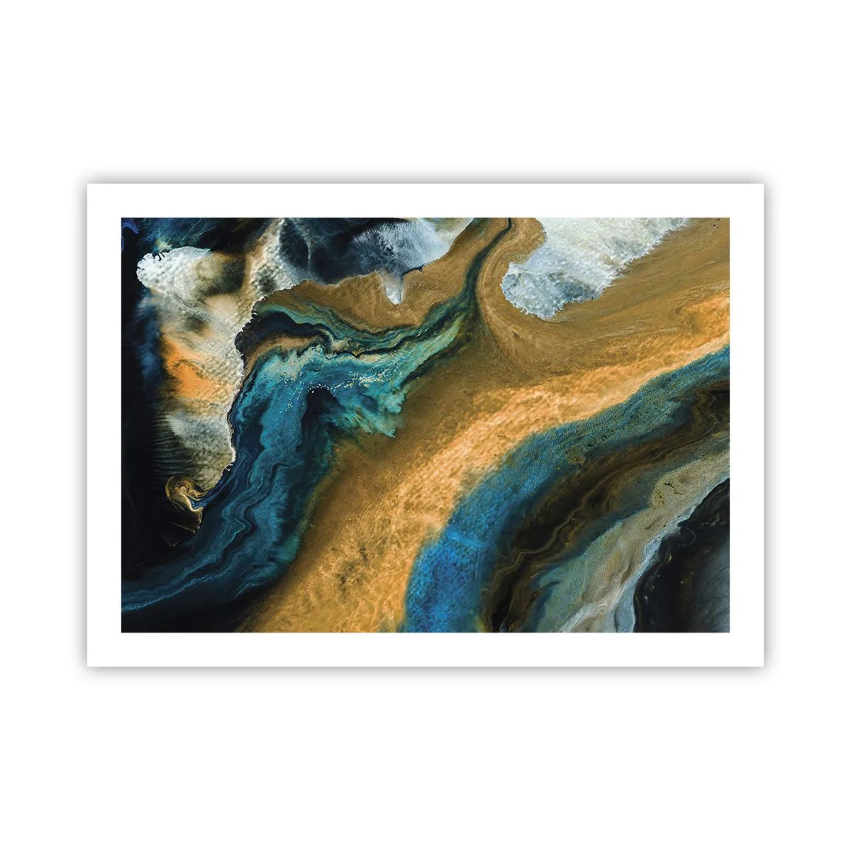 Poster - Blue -Yellow - Mutal Influences - 70x50 cm