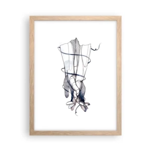 Poster in light oak frame - Study of Touch - 30x40 cm
