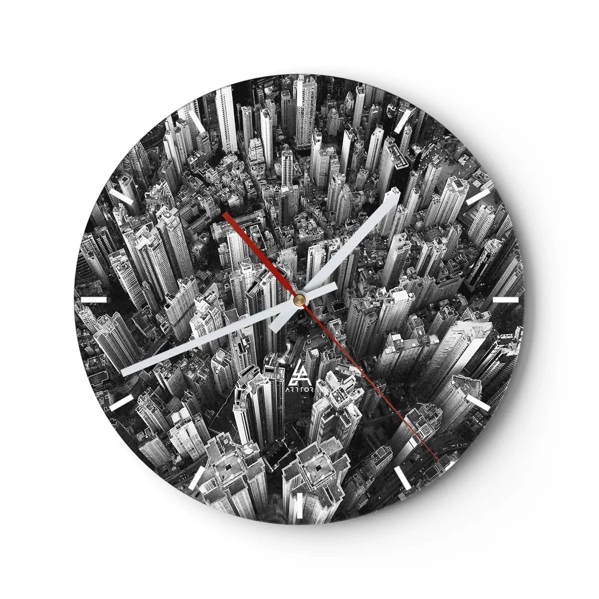 Wall clock - Clock on glass - Higher and Higher - 40x40 cm
