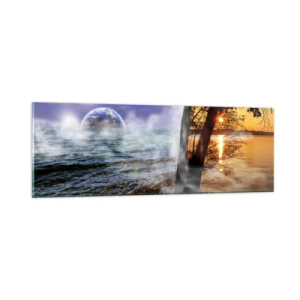Glass picture - Surrealistic Landscape - Unity of Nature - 90x30 cm