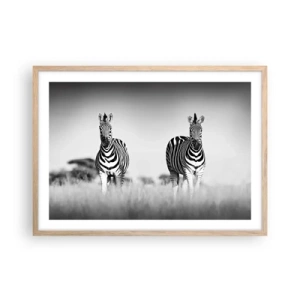 Poster in light oak frame - After All the World is Black and White - 70x50 cm
