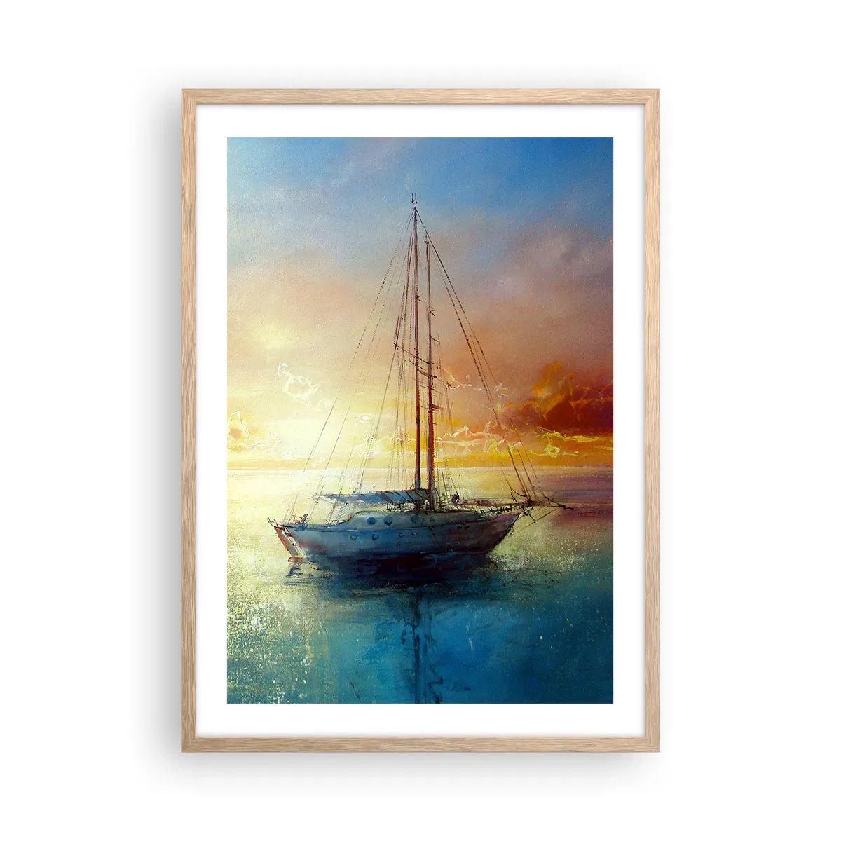 Poster in light oak frame - In a Golden Bay - 50x70 cm