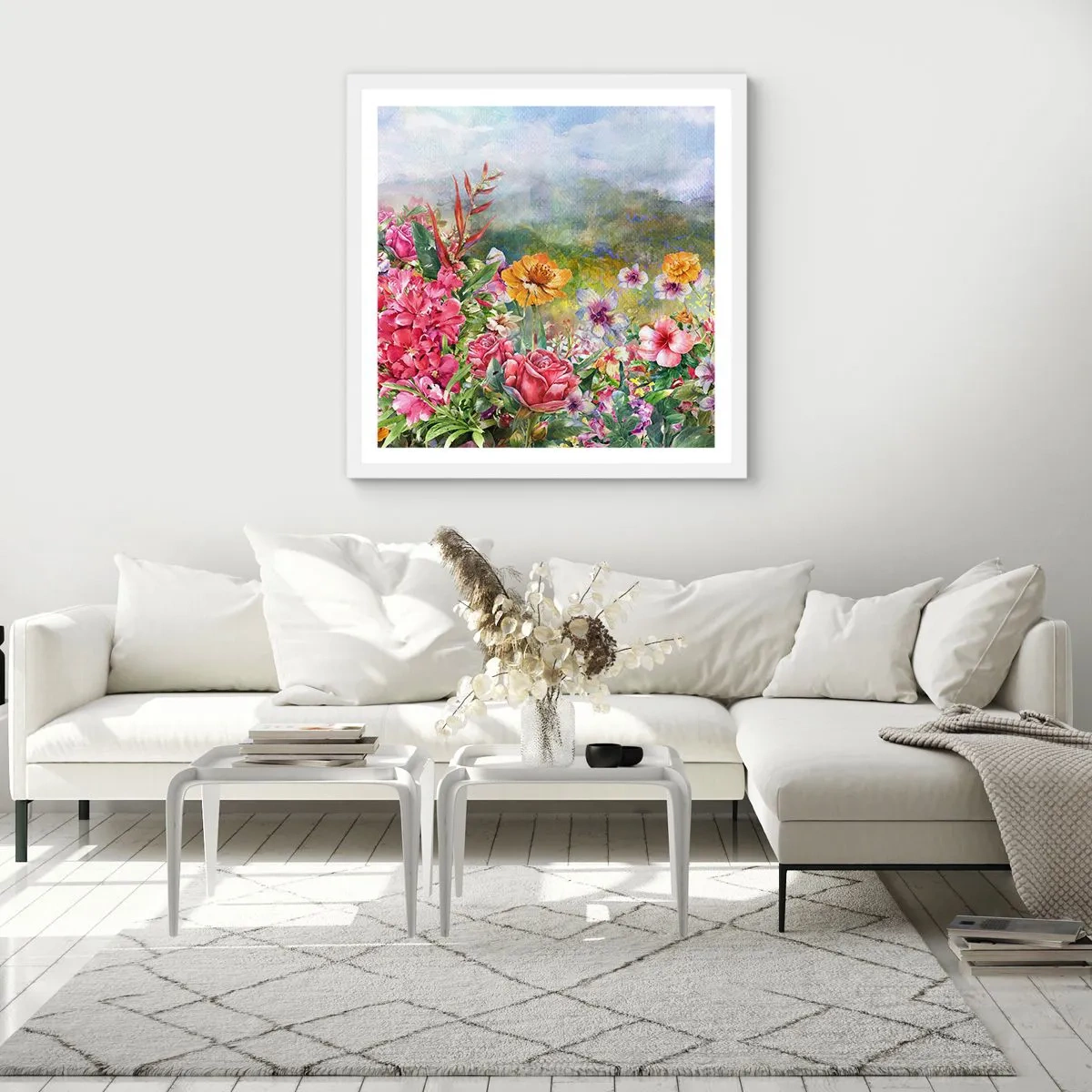 Poster in white frmae - Garden which Went Crazy - 60x60 cm
