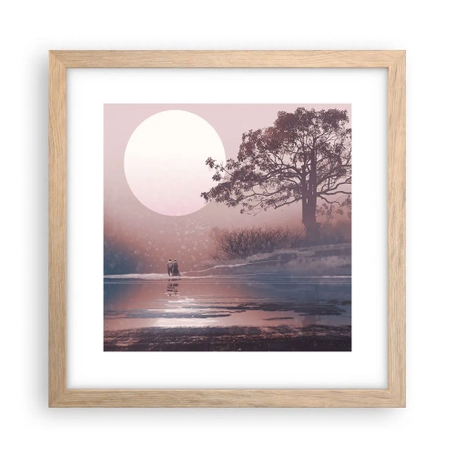 Poster in light oak frame - Night Quirks - 30x30 cm