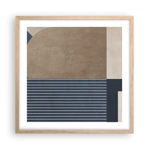 Poster in light oak frame - Composition of Simplicity and Curvature - 50x50 cm