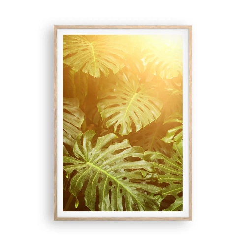 Poster in light oak frame - Walking into the Green - 70x100 cm