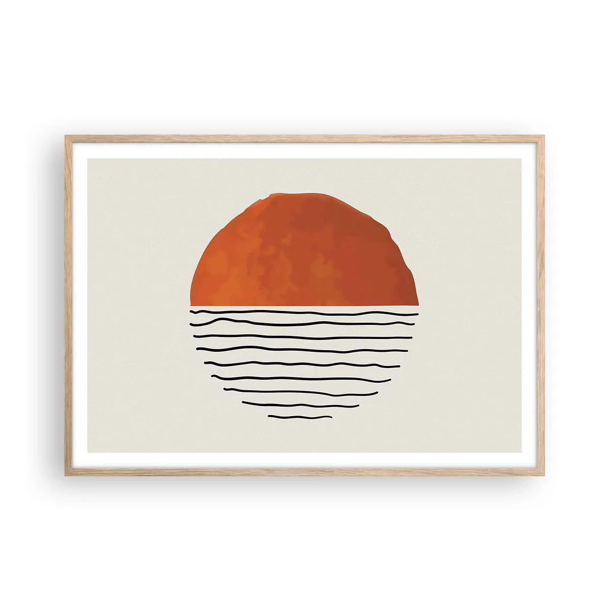 Poster in light oak frame - In Japanese Style - 100x70 cm