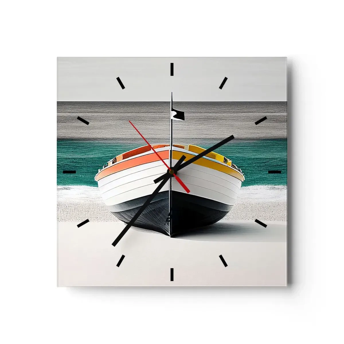 Wall clock - Clock on glass - In Its Place - 40x40 cm