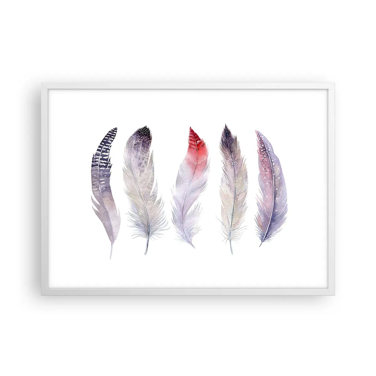 Poster in white frmae - Delicate Like Pink Fog - 70x50 cm