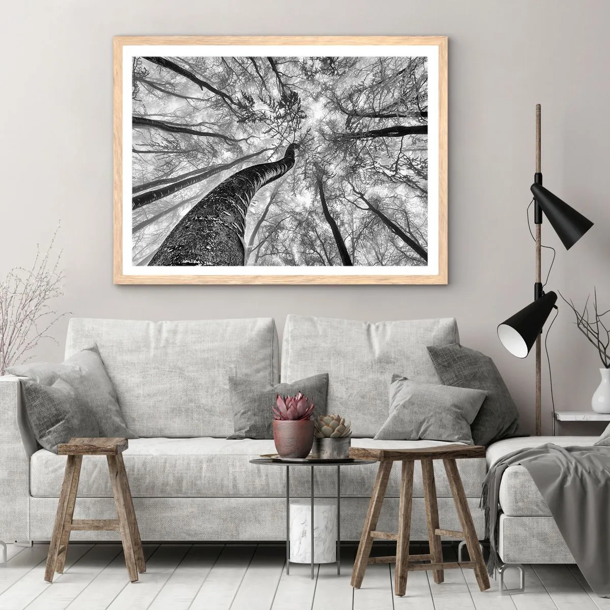 Poster in light oak frame - Race for the Light - 100x70 cm