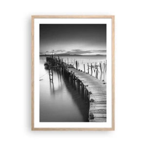 Poster in light oak frame - Peace of a Forgotten Shore - 50x70 cm