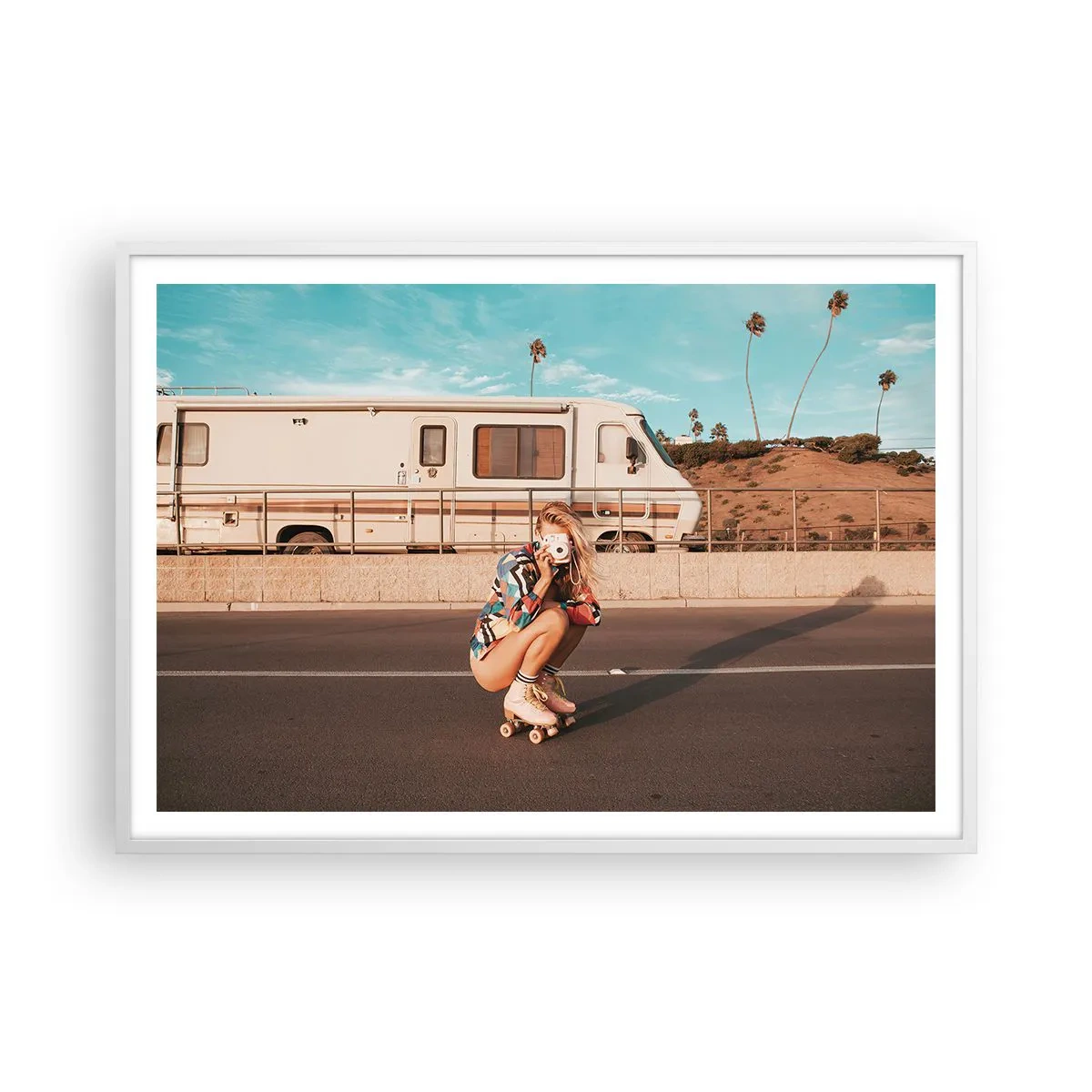 Poster in white frmae - Smile, Please! - 100x70 cm