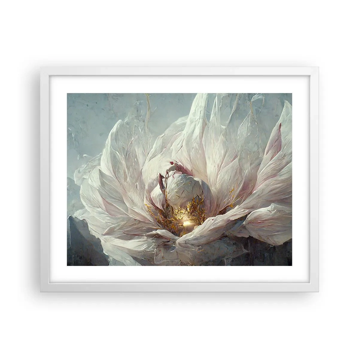 Poster in white frmae - It Blooms Once Every Hunderd Years - 50x40 cm