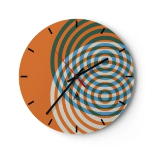 Wall clock - Clock on glass - Abstract Variation on a Circle - 40x40 cm