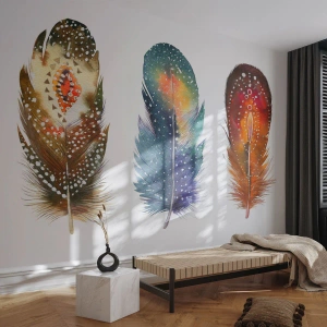 Self-Adhesive Photo Wallpaper Deluxe Sticker - Rituals, Customs, Secrets - Bird's feather, Bird, Abstraction - 250x175 cm