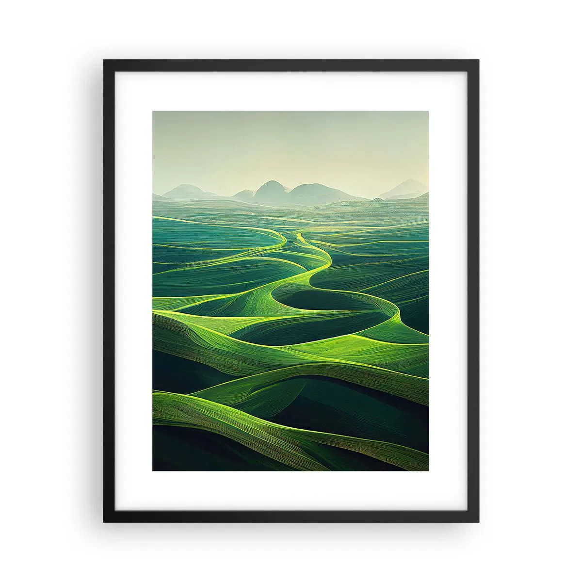 Poster in black frame - In Green Valleys - 40x50 cm