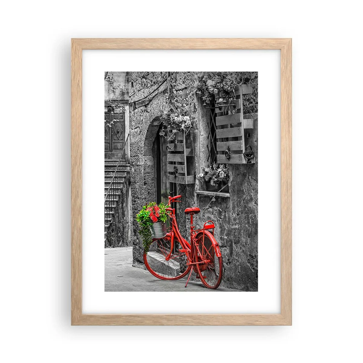 Poster in light oak frame - Tuscan Alley - 30x40 cm
