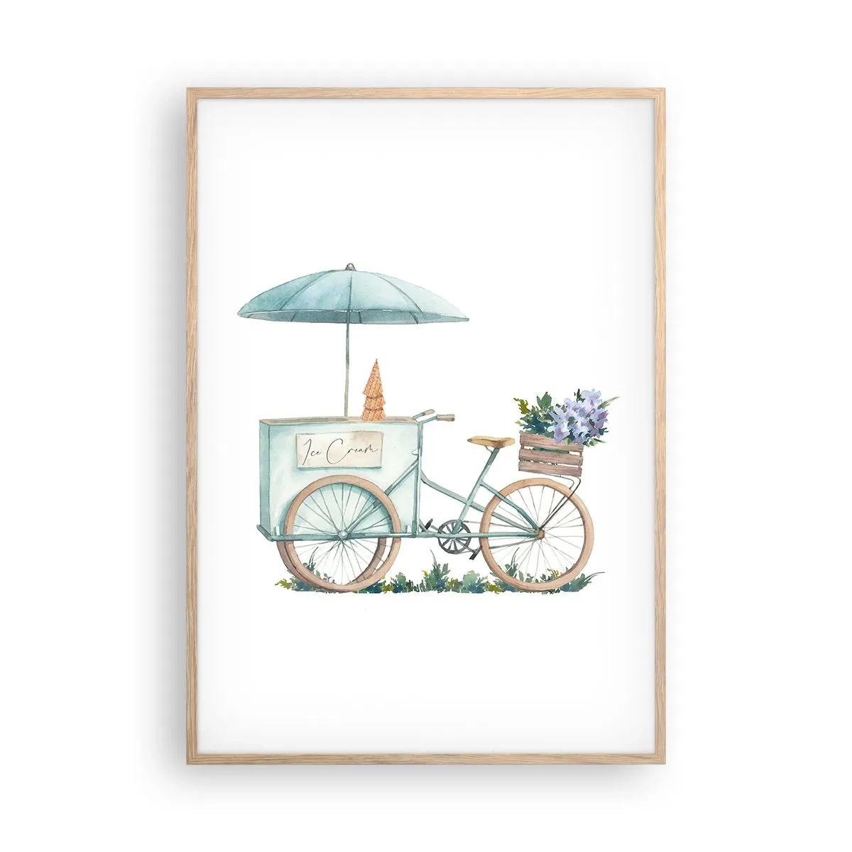 Poster in light oak frame - Sweet Memory of the Summer - 70x100 cm