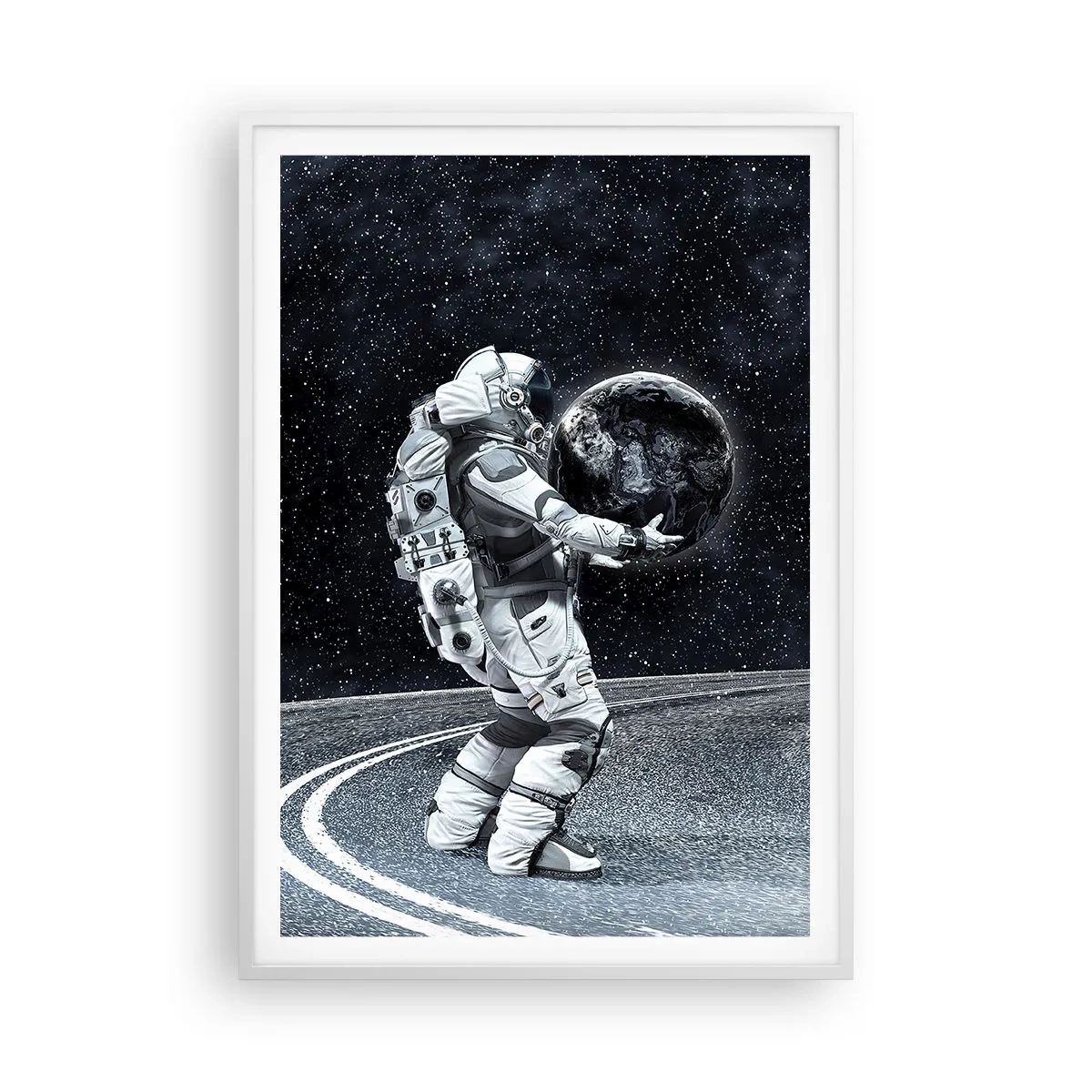 Poster in white frmae - On the Milky Way - 70x100 cm