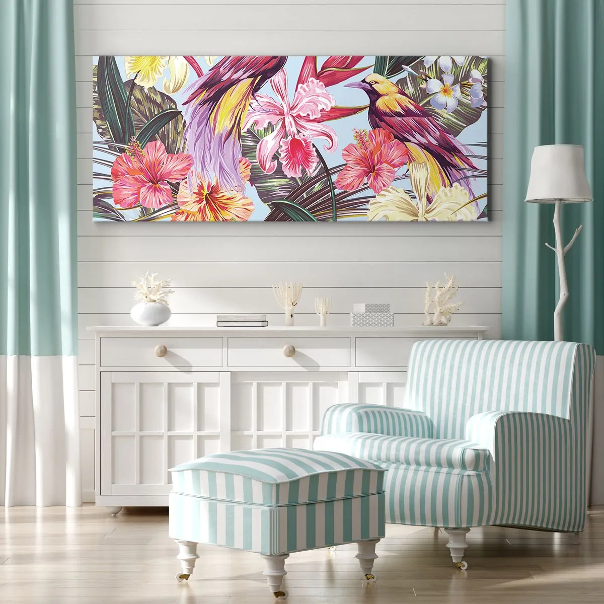 Canvas picture - Flakes and Feathers - 100x40 cm