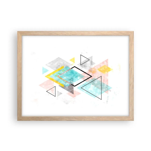 Poster in light oak frame - Geometric Play - 40x30 cm