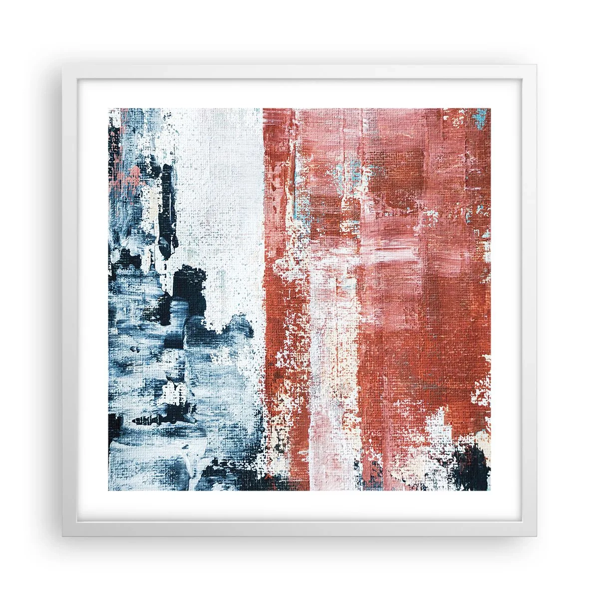 Poster in white frmae - Abstract Fifty Fifty - 50x50 cm