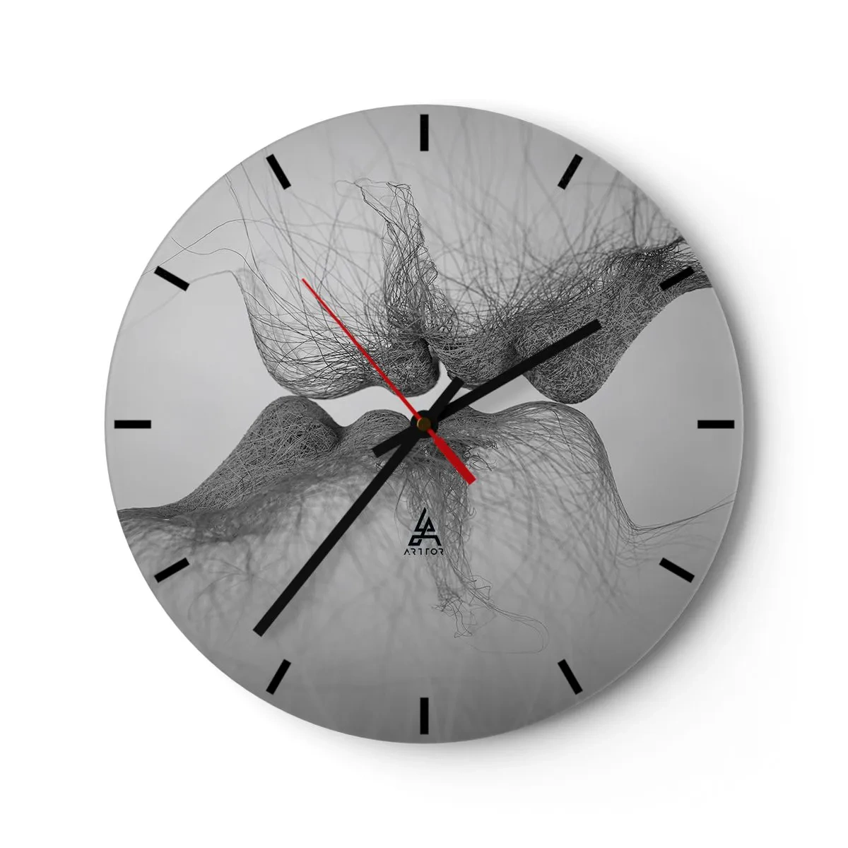 Wall clock - Clock on glass - Kiss of the Wind - 40x40 cm