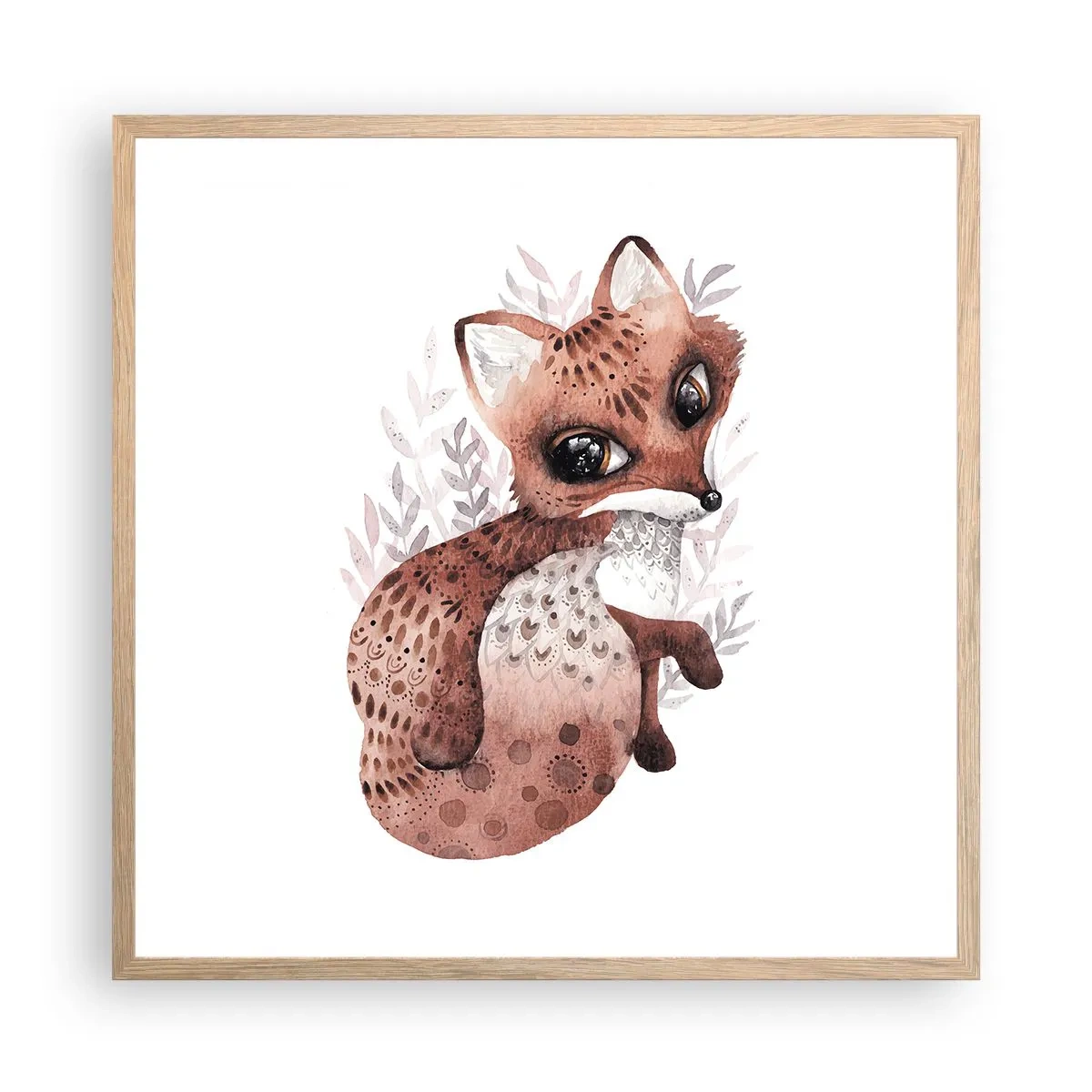 Poster in light oak frame - Sweet and Lovely - 60x60 cm