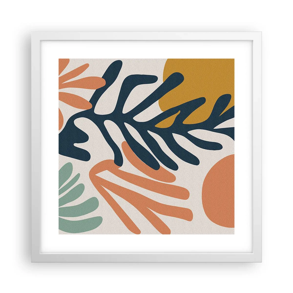 Poster in white frmae - Coral Sea - 40x40 cm