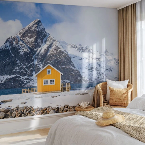 Photo Wallpaper Premium Sand - Scandinavian Holiday - Winter, Alps, Mountains - 100x70 cm