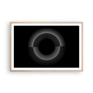 Poster in light oak frame - Black Sun - 91x61 cm