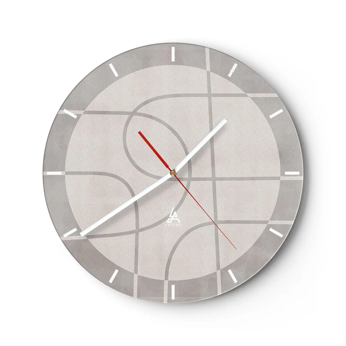 Wall clock - Clock on glass - Circular and Straight - 40x40 cm