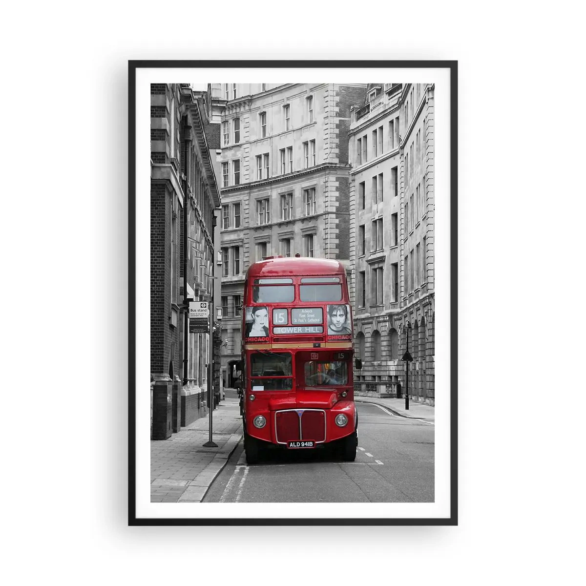 Poster in black frame - Routine Doesn't Have to Be Grey - 70x100 cm