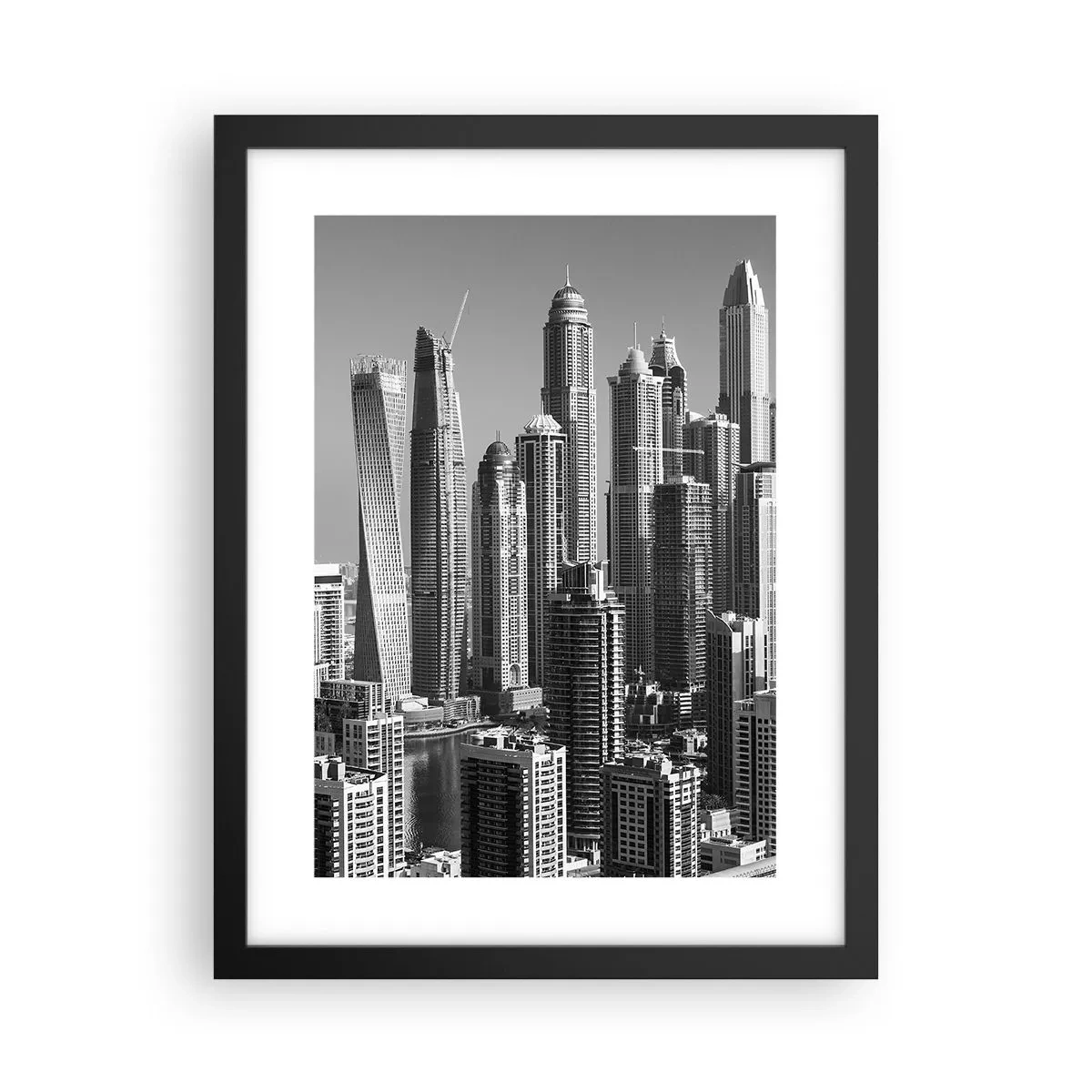 Poster in black frame - City over a Desert - 30x40 cm