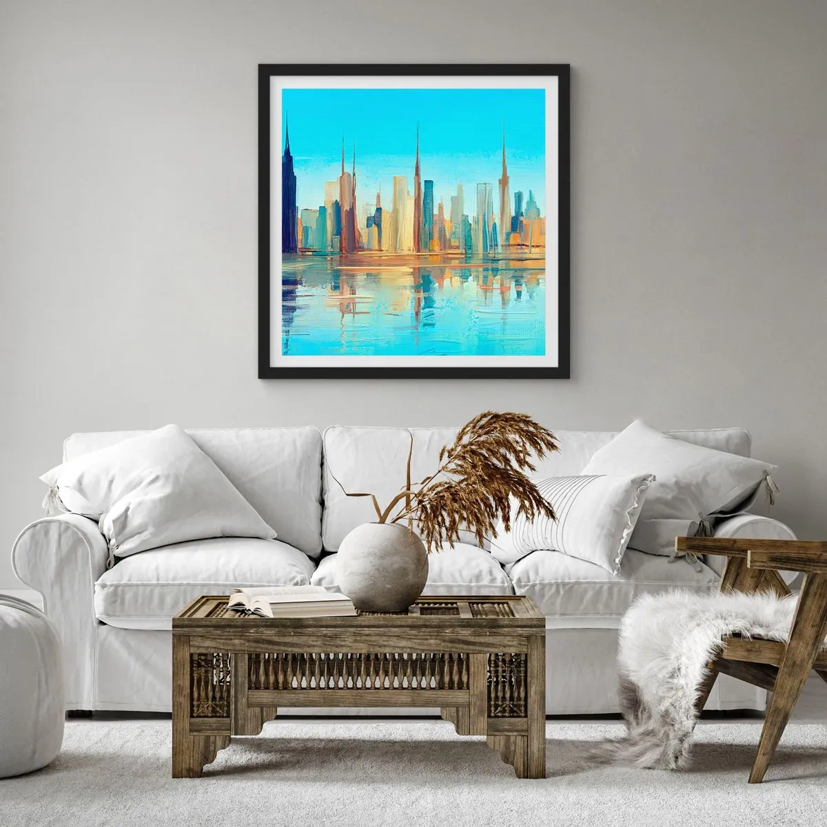 Poster in black frame - Sunny Metropolis - 50x50 cm