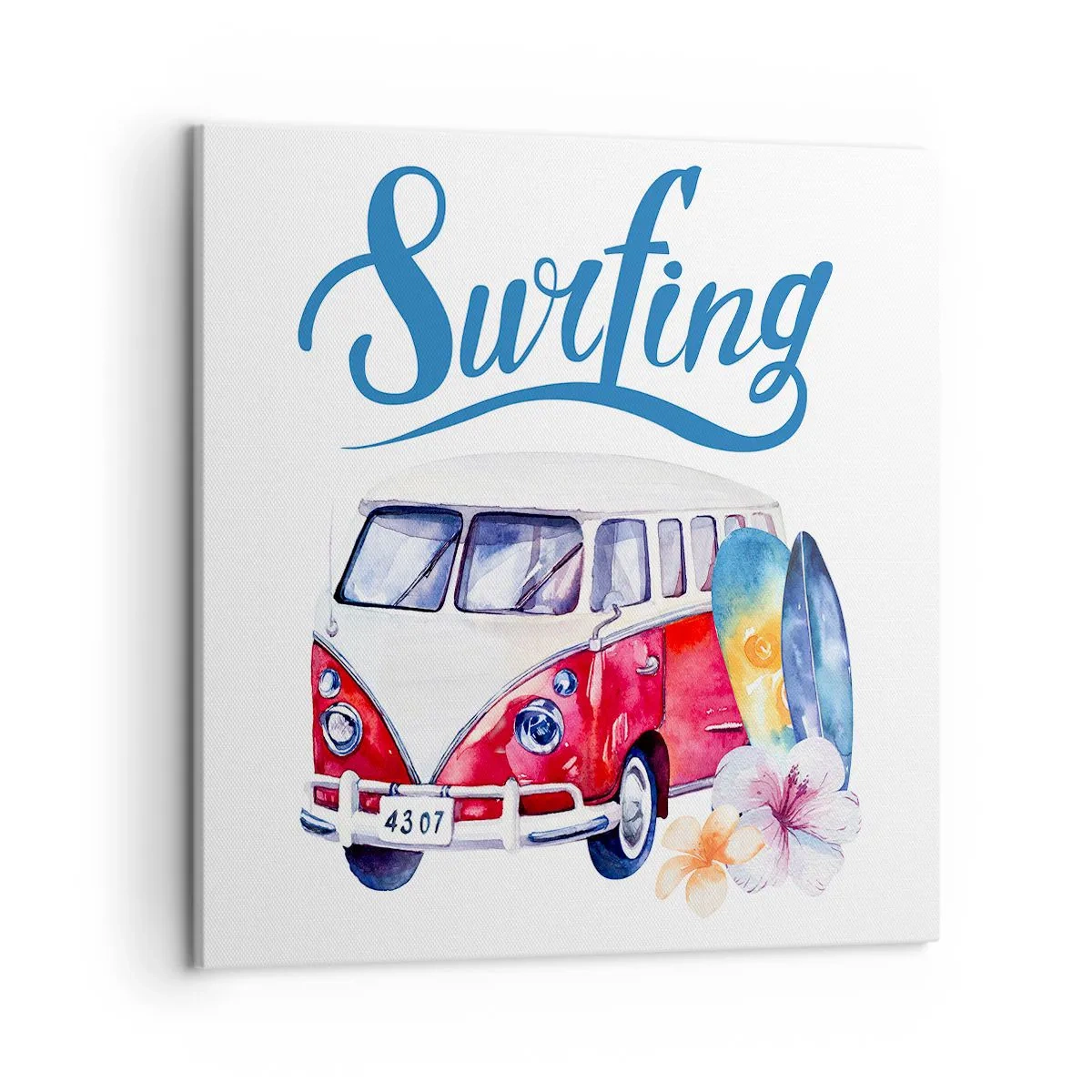 Canvas picture - Surfer's Van - 50x50 cm
