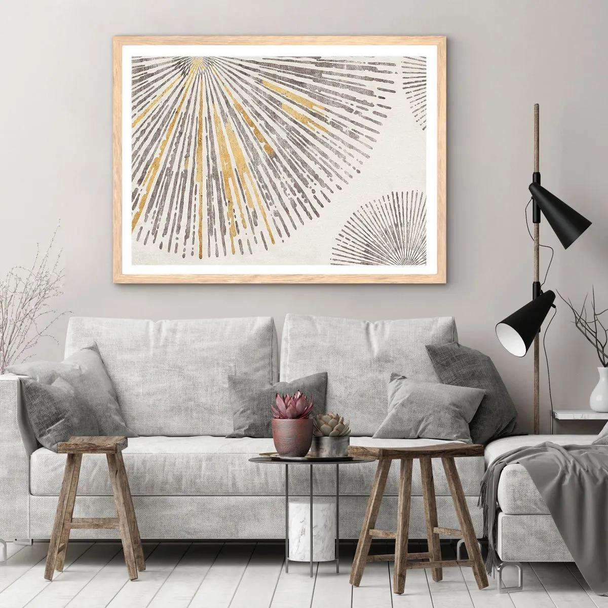 Poster in light oak frame - Beauty of a Ray - 70x50 cm