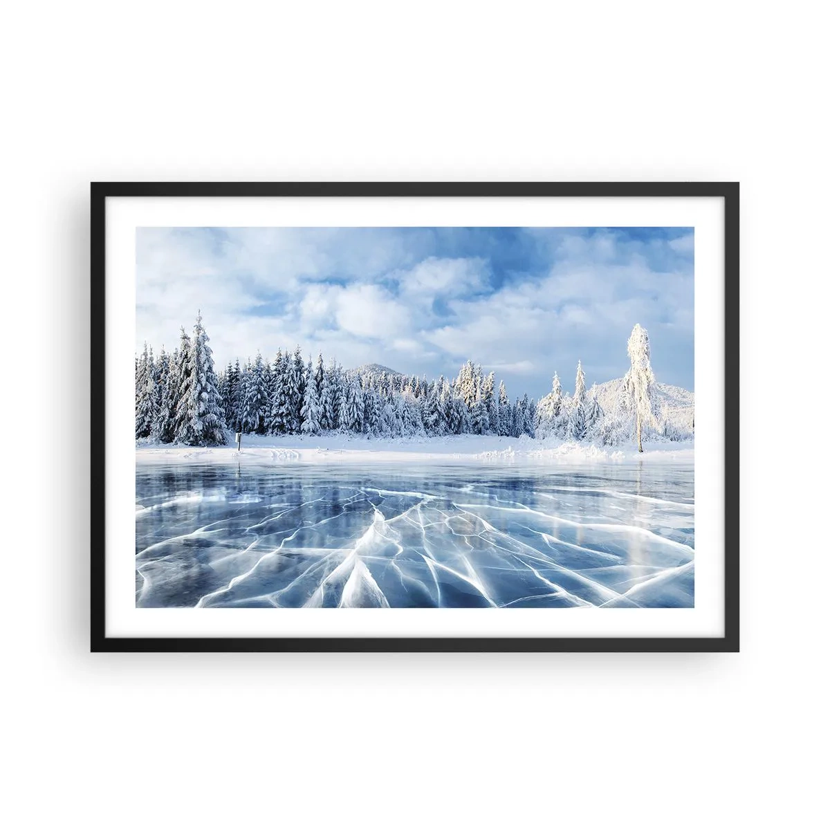 Poster in black frame - Dazling and Crystalline View - 70x50 cm