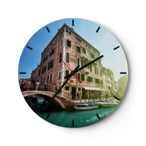 Wall clock - Clock on glass - Venice - Amore Mio - 40x40 cm