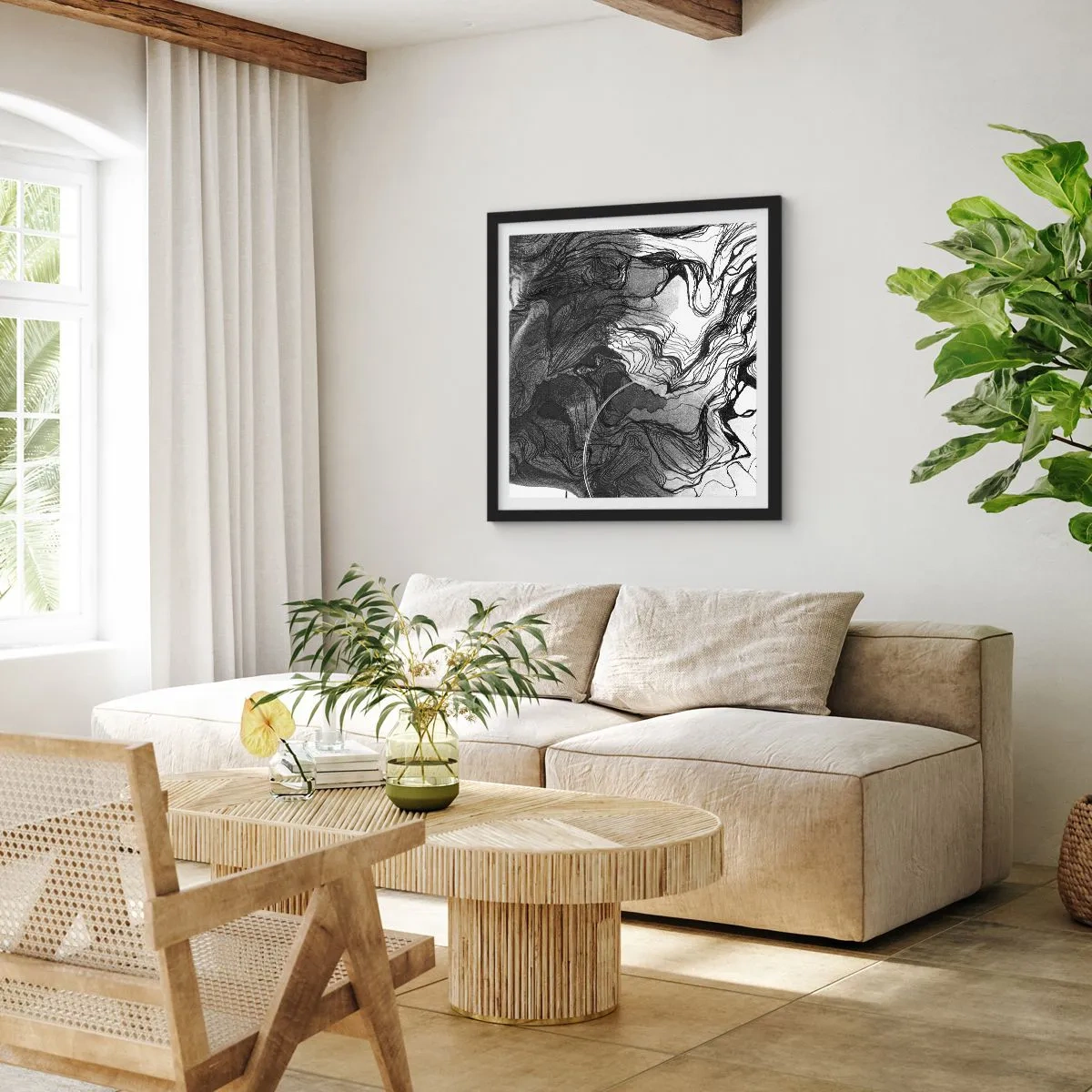 Poster in black frame - Wrapped up in Dreams - 30x30 cm