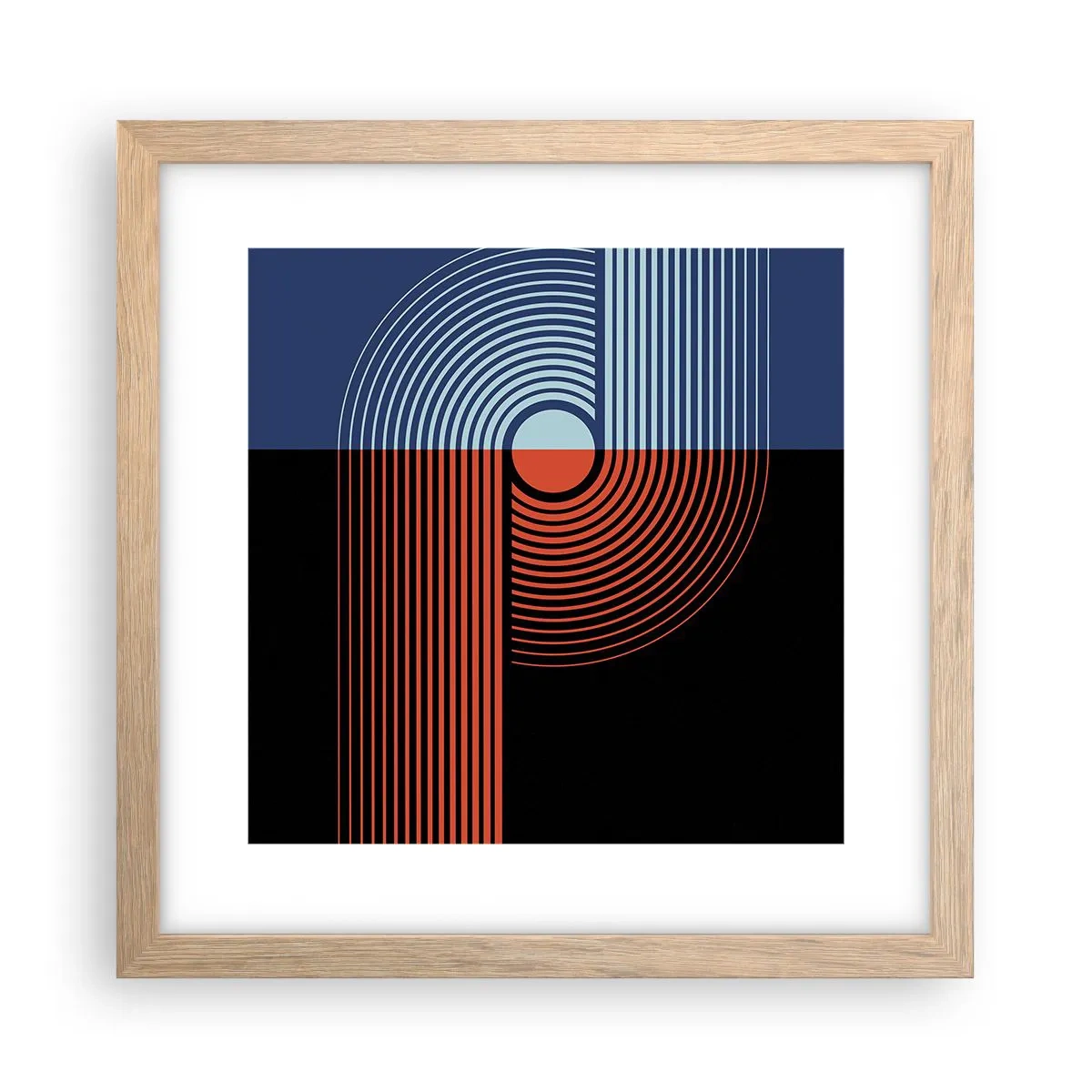 Poster in light oak frame - In a Geometrical Embrace - 30x30 cm