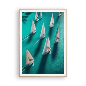 Poster in light oak frame - Competing with the Wind - 70x100 cm