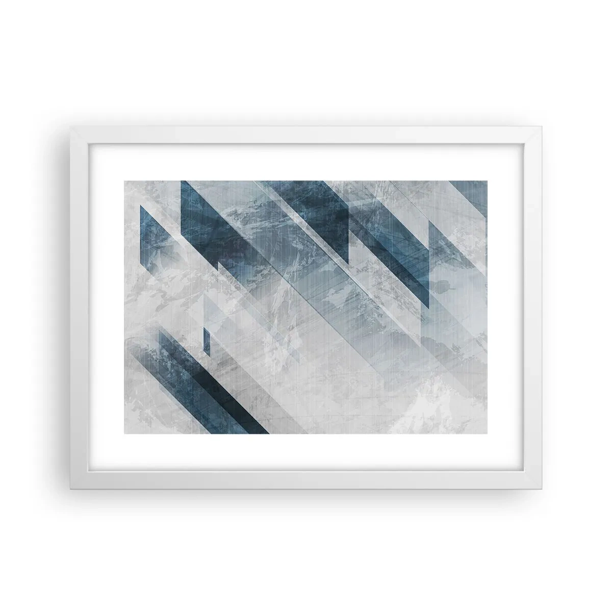 Poster in white frmae - Spacial Composition - Movement of Greys - 40x30 cm