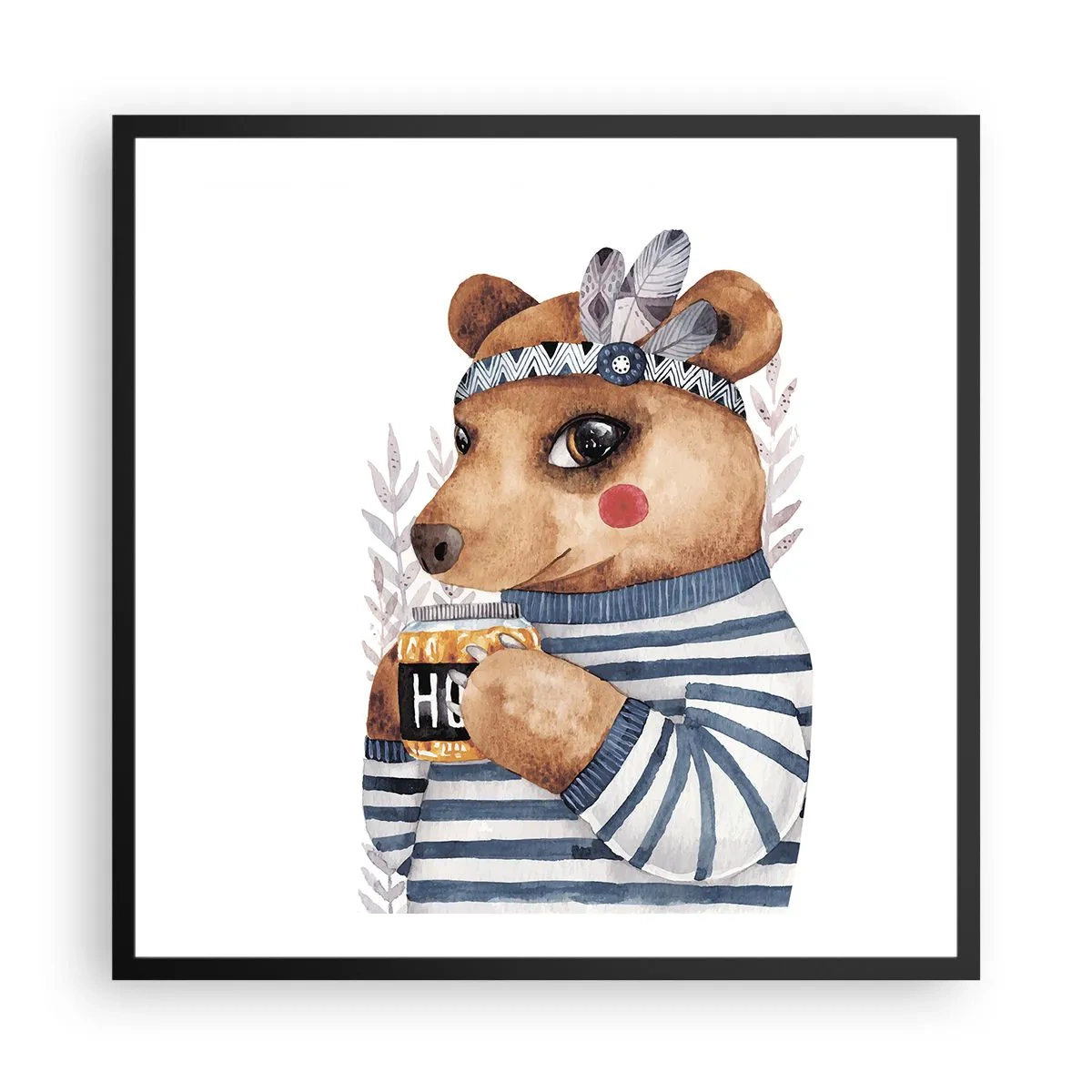 Poster in black frame - Sweet Lady Bear - 60x60 cm