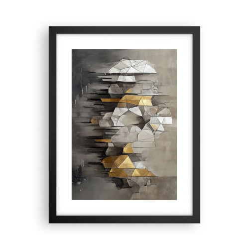Poster in black frame - Composition of Ice and Light - 30x40 cm