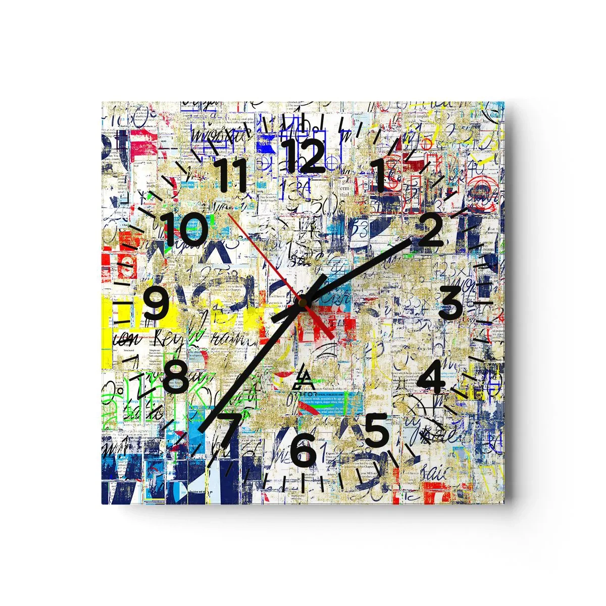 Wall clock - Clock on glass - Feast for the Eyes - 30x30 cm